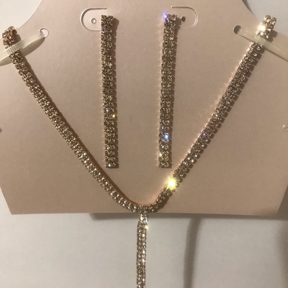 Neck/ Earrings Set BLUSH FOR HER Rose gold - Picture 3 of 14